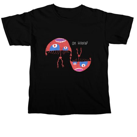"today i woke up" oh, hooray logo, a Black Comfort Colors Unisex Tee