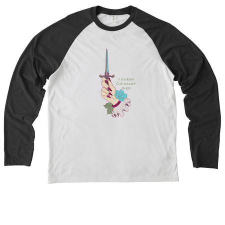 Chivalry&nbsp;, a Space Black/ Bright White Allmade Eco Triblend Colorblock Raglan Long Sleeve Tee