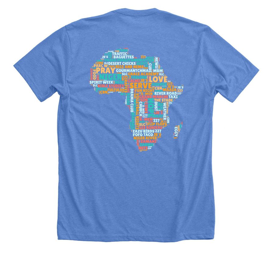 Colorful Niger-Hope, a Heather Columbia Blue Premium Unisex Tee (back-view)