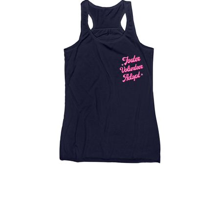 Foster Rescue Adopt!, a Navy Women's Racerback