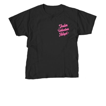 Foster Rescue Adopt!, a Black Youth Unisex Tee