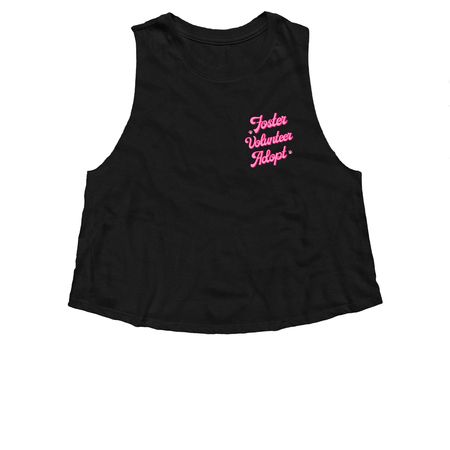 Foster Rescue Adopt!, a Solid Black Blend Women?s Cropped Racerback Tank