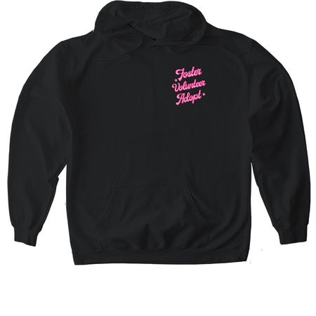 Foster Rescue Adopt!, a Black Gildan Softstyle Pullover Hoodie