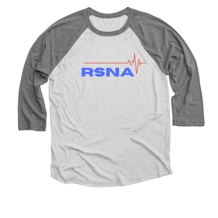 RSNA Heartbeat, a Premium Heather and Heather White 3/4 Sleeve Baseball Tee