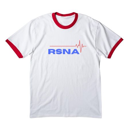 RSNA Heartbeat, a White/ Red Cotton Ringer Tee
