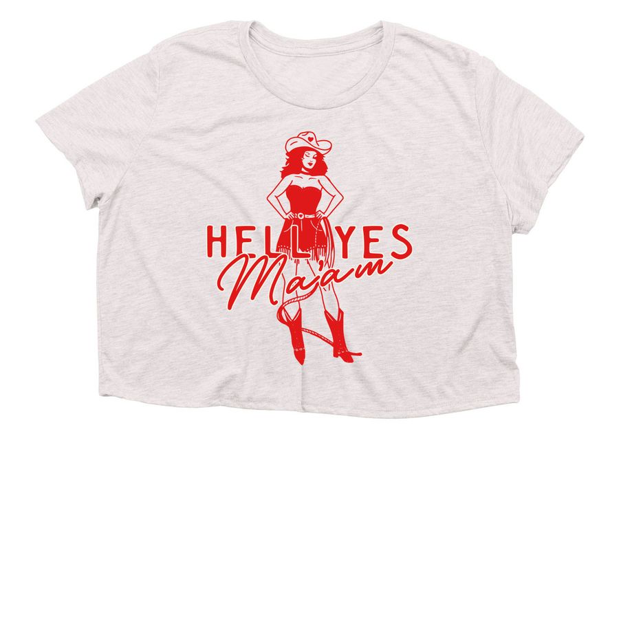 Hell Yes Ma'am | MG Cowgirl Cropped Tee, a Heather Dust Women?s Flowy Cropped Tee