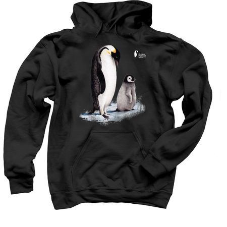 Emperor Penguin-White Logo, a Black Pullover Hoodie