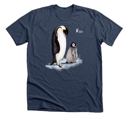 Emperor Penguin-White Logo, a Heather Navy Premium Unisex Tee