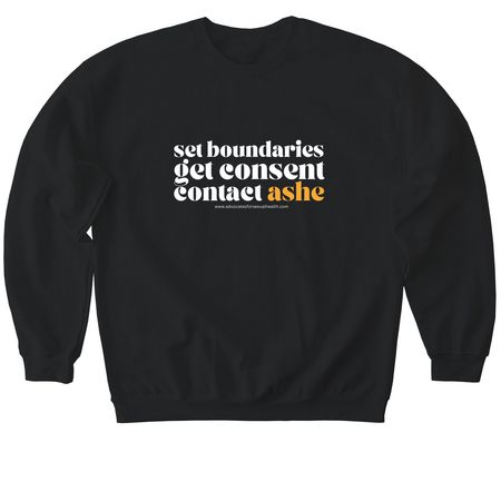 ASHE: Consent & Boundaries, a Black Softstyle Crewneck Sweatshirt