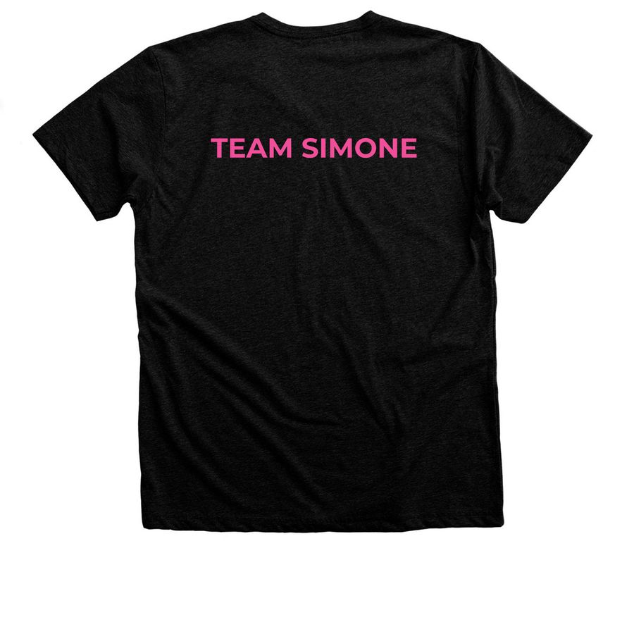 Team Simone T-shirts, a Black Heather Premium Unisex Tee (back-view)