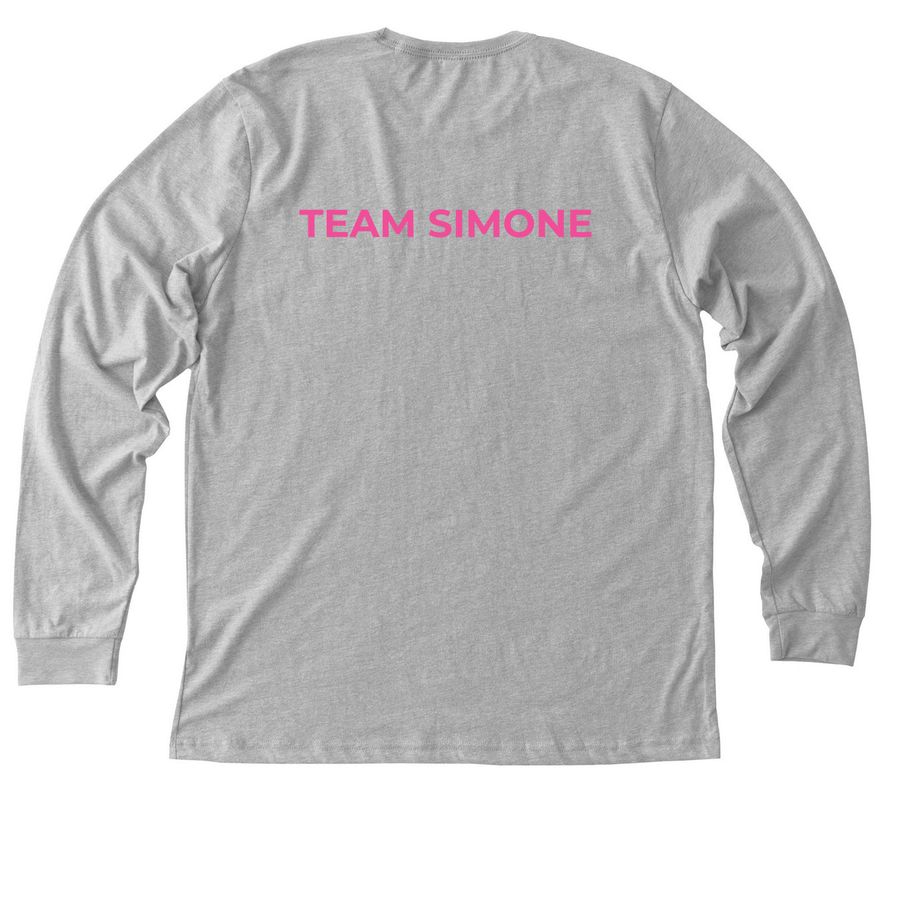 Team Simone T-shirts, a Athletic Heather Premium Long Sleeve Tee (back-view)