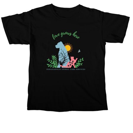 Love Grows Here, a Black Comfort Colors Unisex Tee