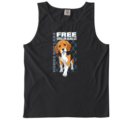 FREE THE RIDGLAN BEAGLES, a Black Comfort Colors Tank Top