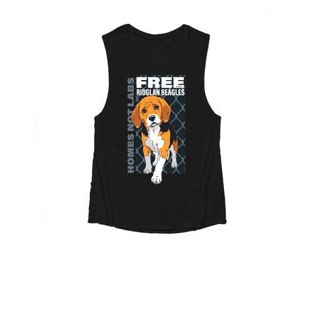 FREE THE RIDGLAN BEAGLES, a Black Women's Muscle Tank