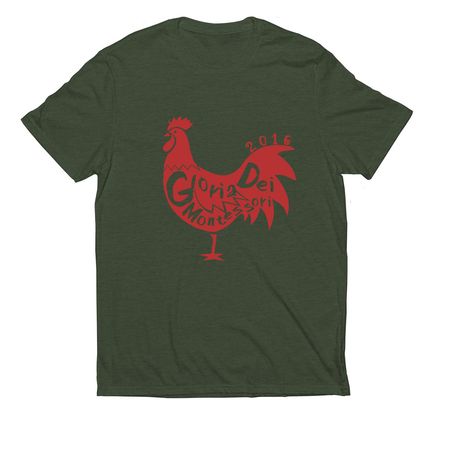 Old School Coop Crew, a Herb Green Allmade Eco Triblend Unisex Tee