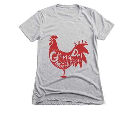 Old School Coop Crew, a Dark Heather Grey Women's Slim Fit Tee