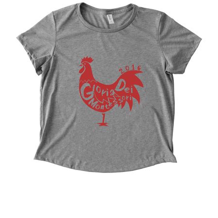 Old School Coop Crew, a Aluminum Grey Allmade Eco Triblend Women?s Scoop Neck Tee