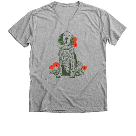 New Beginnings Bloom Here - Green, a Athletic Heather Premium V-Neck Tee