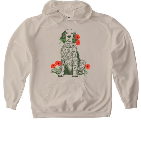 New Beginnings Bloom Here - Green, a Sand Gildan Softstyle Pullover Hoodie