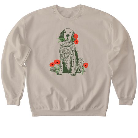 New Beginnings Bloom Here - Green, a Sand Softstyle Crewneck Sweatshirt