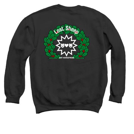 Holiday Nuthouse (LSAM) | stigma, a Black Crewneck Sweatshirt (back-view)