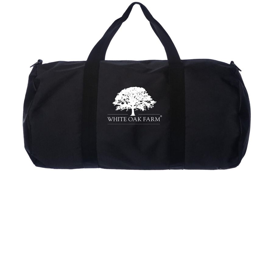 White Oak Farm, a Black Day Tripper Duffel Bag