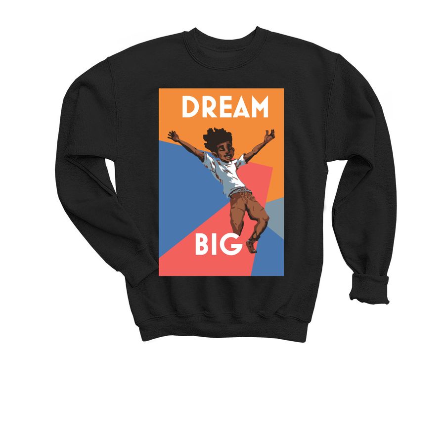 Every Boy Has a Dream, a Black Youth Crewneck Sweatshirt