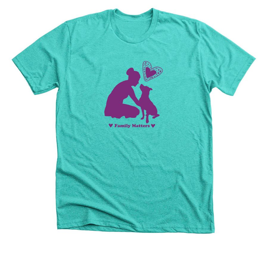 Family Matters - Pit Bull Type Dogs, a Heather Sea Green Premium Unisex Tee