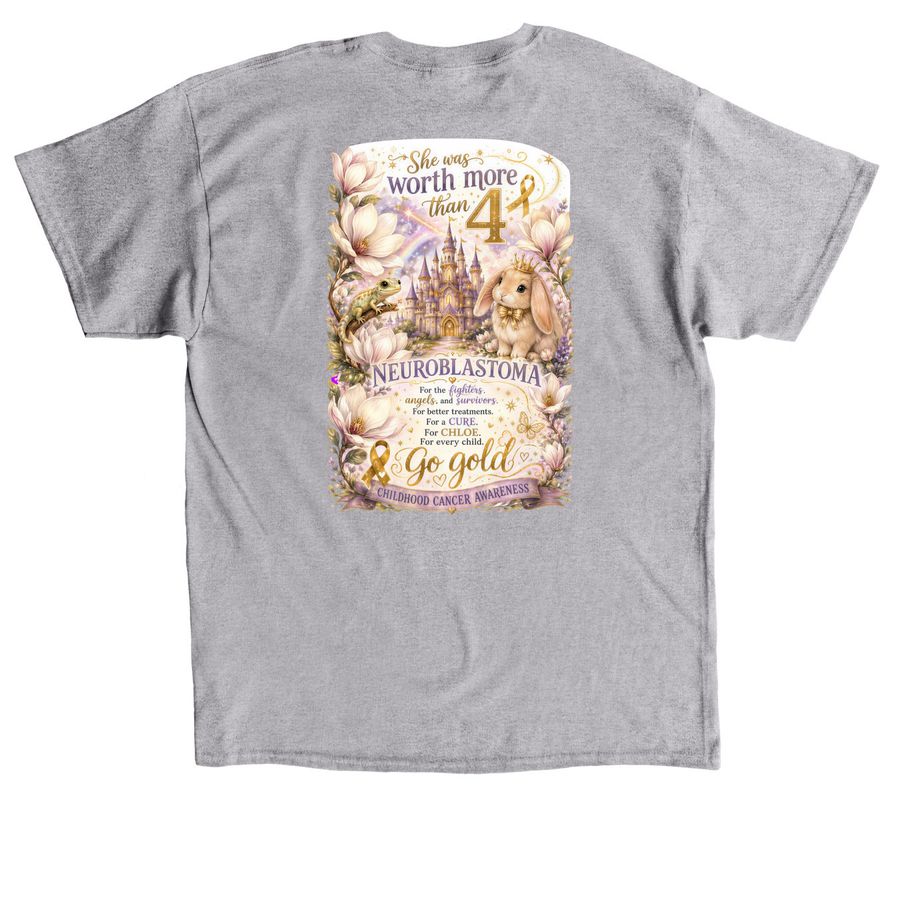 Chloe Magnolia, a Sport Grey Classic Unisex Tee (back-view)