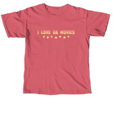 I Love Da Movies, a Crimson Comfort Colors Unisex Tee