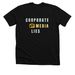 CORPORATE MEDIA LIES, a Solid Black Blend Premium Unisex Tee