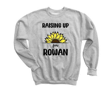 RAISING UP for ROWAN SUNFLOWER, a Sport Grey Youth Crewneck Sweatshirt
