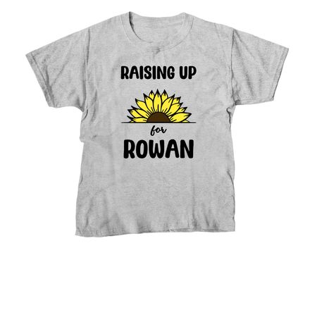 RAISING UP for ROWAN SUNFLOWER, a Sport Grey Youth Unisex Tee