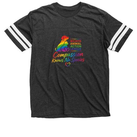 Celebrate Pride Month with us at WAAL, a Vintage Smoke / White Football Jersey Tee