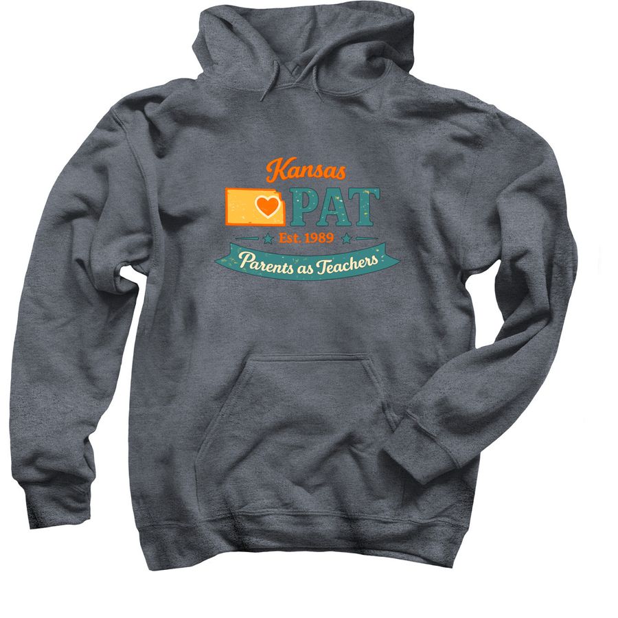 Kansas PAT Est. 1989, a Dark Heather Pullover Hoodie