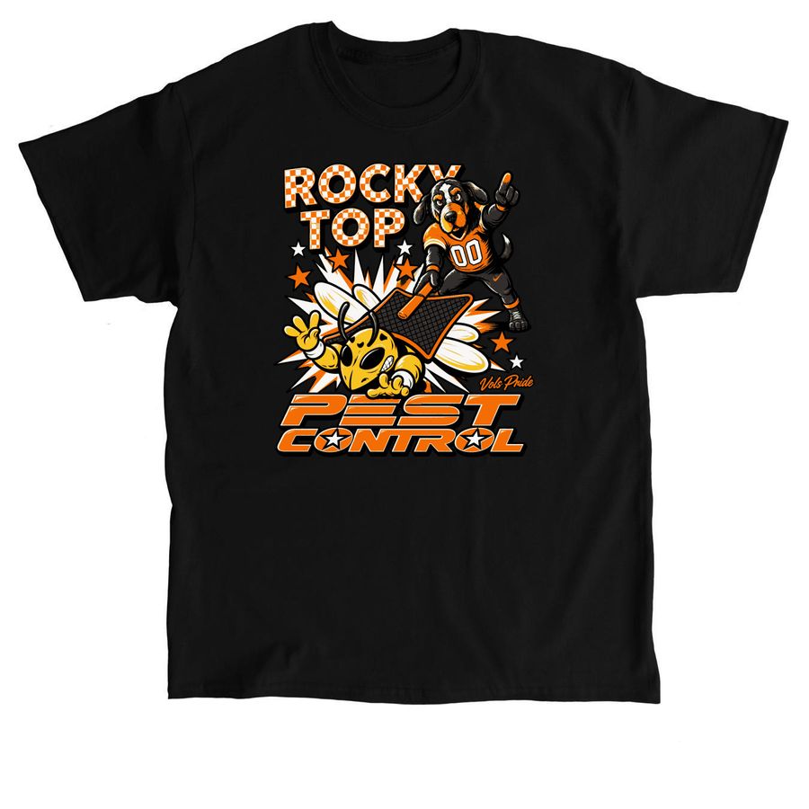 Official Tennessee Volunteers Rocky Top Pest, a Black Classic Unisex Tee