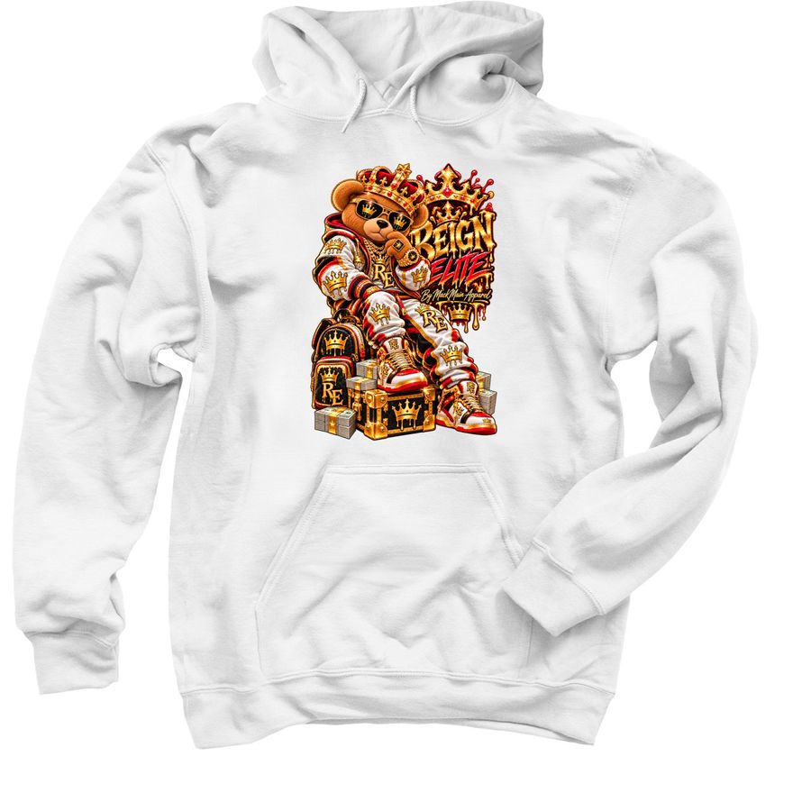 Reign Elite By MackMain Apparel Bear Graphic&nbsp;, a White Pullover Hoodie