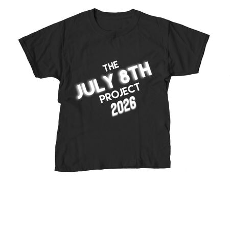JULY 8TH PROJECT 2026, a Black Youth Unisex Tee