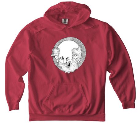 Happy BuddhaGang Bodhisattva&nbsp;, a Crimson Comfort Colors Pullover Hoodie