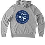 New Logo Apparel, a Granite Grey Heather Allmade Organic French Terry Pullover Hoodie (back-view)