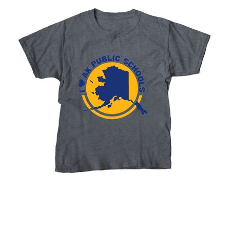 I <3 AK Public Schools, a Dark Heather Youth Unisex Tee