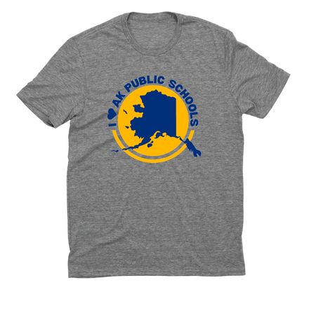 I <3 AK Public Schools, a Aluminum Grey Allmade Eco Triblend Unisex Tee