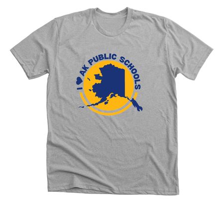 I <3 AK Public Schools, a Athletic Heather Premium Unisex Tee