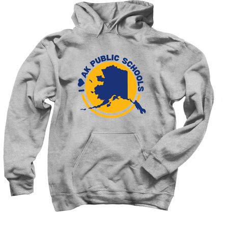 I <3 AK Public Schools, a Sport Grey Pullover Hoodie