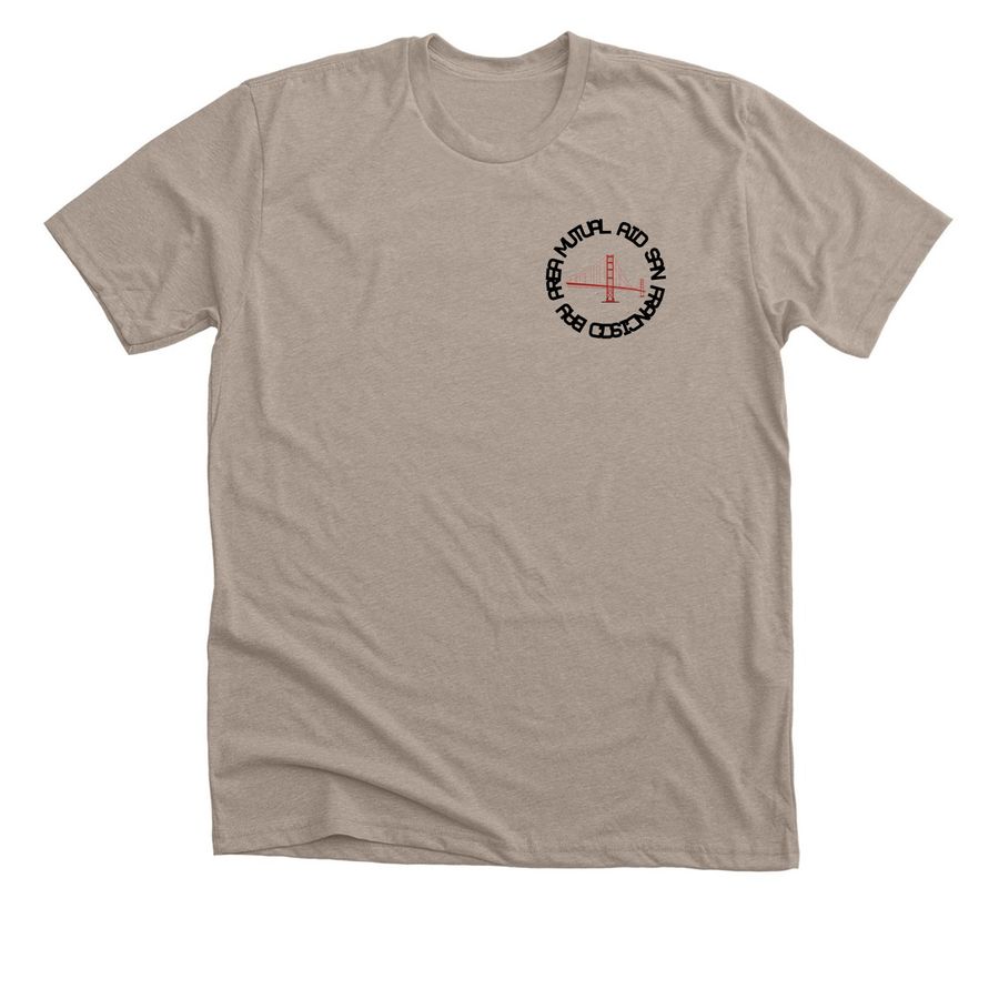 SFMA Golden Gate Bridge logo, a Heather Stone Premium Unisex Tee