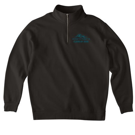 Teal Logo - Freshman Shirt, a Black Midweight Quarter Zip Pullover