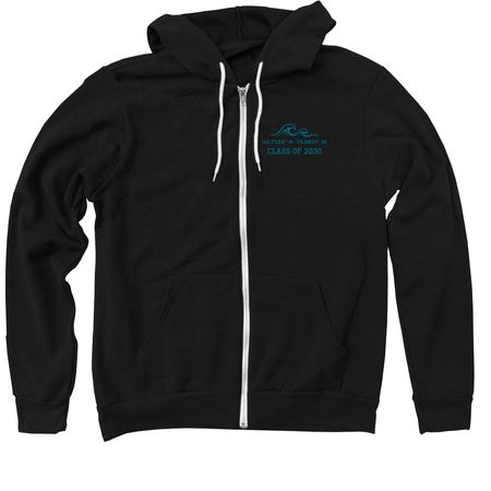 Teal Logo - Freshman Shirt, a Black Zip Up Hoodie