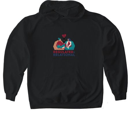 Regulated & Relational Podcast, a Black Gildan Softstyle Pullover Hoodie