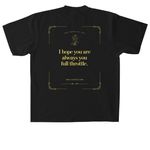 You Full Throttle, a Black Heavyweight Garment Dye Tee (back-view)