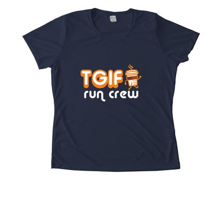TGIF Run Crew | Performance Shirts, a True Navy Women's Performance Tee